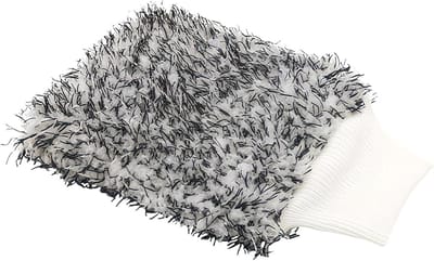Reinigingshandschoen Auto - Microvezel Wanthandschoen - Auto Poetsen - Dubbelzijdig Pluche - One Size - Zwart Wit