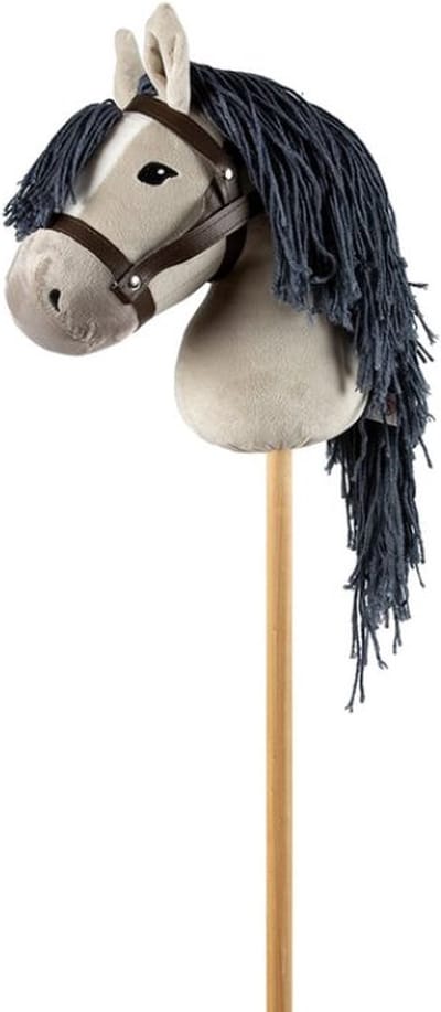 By Astrup Hobby Horse Grijs - Hobby Horse - Stokpaard - Stokpaardje - Stokpaardjes - Paarden Spullen - Speelgoed Meisje - Paarden Speelgoed Meisjes - Hobbyhorse - Paarden Cadeaus - Grijs
