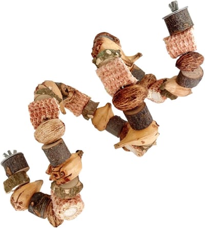 Vogel Kauwspeelgoed - Parkiet Speeltje - Snavel Onderhoud - Natuurlijk Hout - 50 cm - Natuurlijk