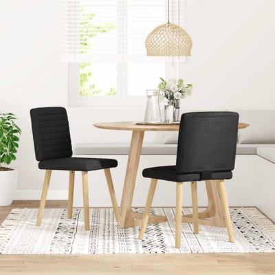 vidaXL - Eetkamerstoelen - 2 - st - stof - zwart