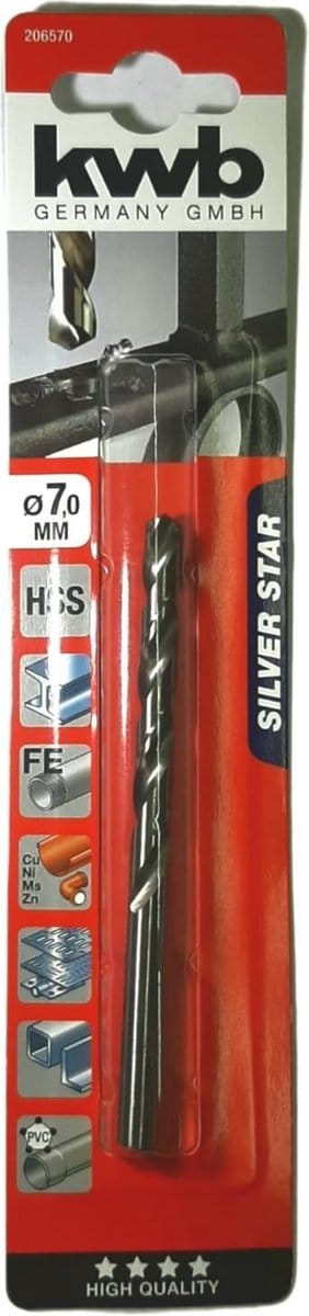 kwb 206570 HSS Metaal-spiraalboor 7 mm Gezamenlijke lengte 109 mm DIN 338 Cilinderschacht 1 stuk(s)