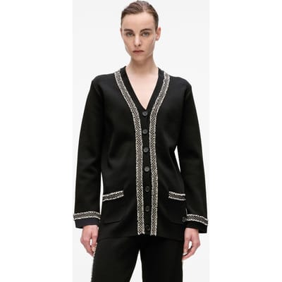 Karl Lagerfeld Black Boucle Detail Cardigan Taglia: XS | Blazers Outlet | Donna