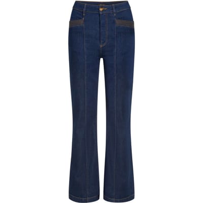 Flared/Bootcut King Louie Chris Pants Onyx Denim 09730 Deep Blue