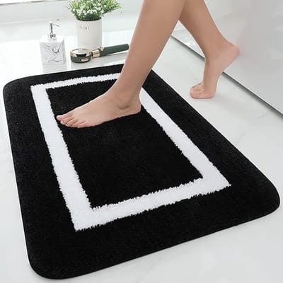 Homaxy - Badkamermat - TPR Antislipmet - Absorberende Badmat- Badkamermat - Douchemat - 61x91cm - Zwart - Extra Zwaar