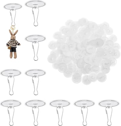 30 Stuks Zelfklevende PVC Haken met Metalen Lussen, 3 cm Diameter - Transparante Plafond- en Wandhaken voor Keuken, Badkamer en Feestdecoratie, Eenvoudig te Installeren zonder Boren