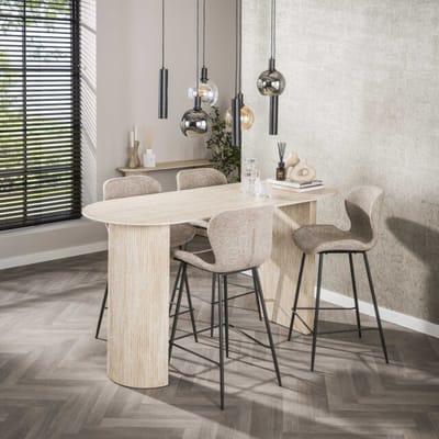 Hoyz Collection - Bartafel Romano Arch Plat Ovaal 180cm - Keramiek Travertin