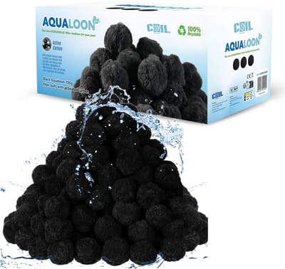 COIL Filterballen voor Zwembad Zandfilter Vervanging - 700g - Aqualoon - met Actieve Kool - Zwart
