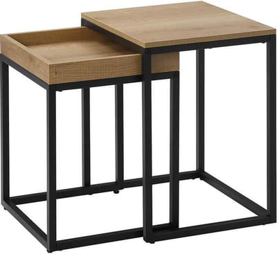 Hoppa! Bijzettafels - Lichtbruin - Hout