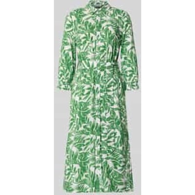 Midi-jurk van pure viscose met platte kraag