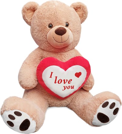 Teddybeer Bobo Pluche Knuffel Bruin XXL 100 cm {Valentijnsdag cadeau voor hem haar - Knuffelbeer Beertje Teddy Liefde Mannen Vrouwen - Valentijn Cadeautje - I Love You / Ik hou van je - Teddy Beer Groot}