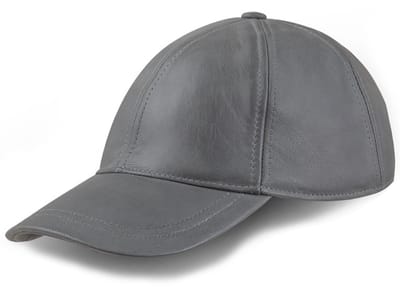 Urban 5884® - 100% echt Lams leer - GEEN PU - Leren Pet - Verstelbaar - Unisex - Baseball Cap - Light grey - One Size