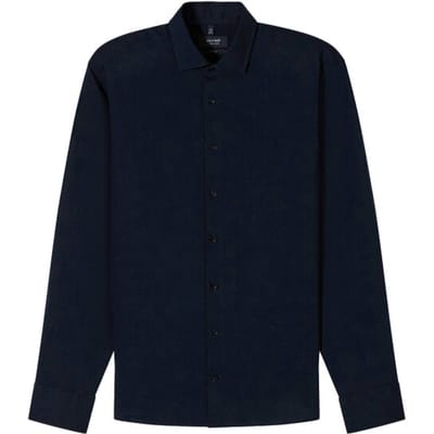 OLYMP Signature Casual Overhemd, Tailored Fit, Kent, Blauw