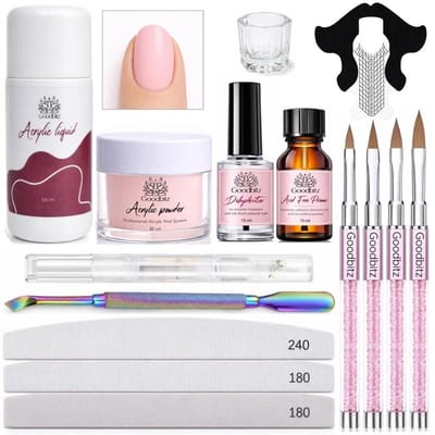 Goodbitz - Acrylpoeder - Set - 15-delig - Acryl - Acryl poeder - Acrylpoeder set - Acryl set - Acryl vloeistof - Acrylvloeistof - Acryl nagels - Acryl nagels starterspakket