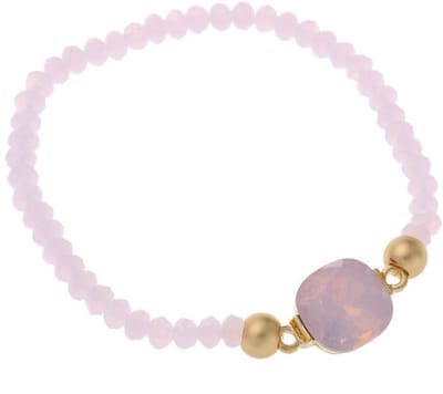 Behave - elastische armband - lichtroze glaskraal - romantisch detail