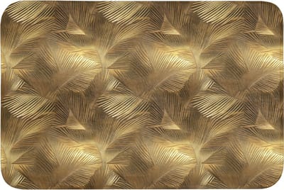 Badmat 90x60 cm - Antislip - Palm - Waaier - Goud - Badmatten voor badkamer - Badkamermat - Douchemat - Badkamer mat