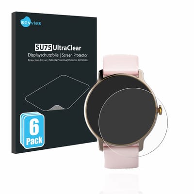Savvies - Screenprotector voor Hama Fit Watch 4910 - Folie Beschermfolie transparant 6 Stuks