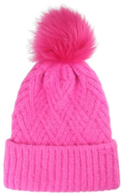 Meisjes Wintermuts met Pompon 4F F419 - Roze, Universele Maat, Warm Acryl Design voor Koude Dagen