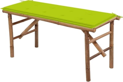 Opvouwbare Tuinbank - Bamboe Bankje - Ontspannen Buiten - Inklapbaar en Draagbaar - 118 cm - Helder Groen