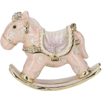 Pony Sieradendoosje Schattig Dier Zinklegering Opvallend Multifunctioneel Metalen Sieradendoosje voor Aankleden white