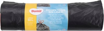 Dumil Vuilniszak met trekband - 15 zakken van 60 liter - 1 rol