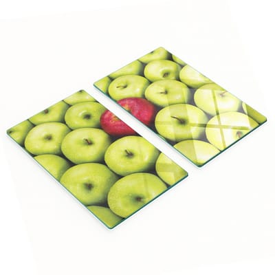 Multifunctionele decoratieve glazen borden met appelprint 2x30x52 cm
