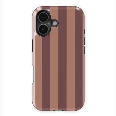 DripCase Gestreept Hoesje geschikt voor iPhone 17 | Backcover met Mag | Stripes Motief | Trendy Case geschikt voor iPhone 17 met Strepen Burgundy Rush