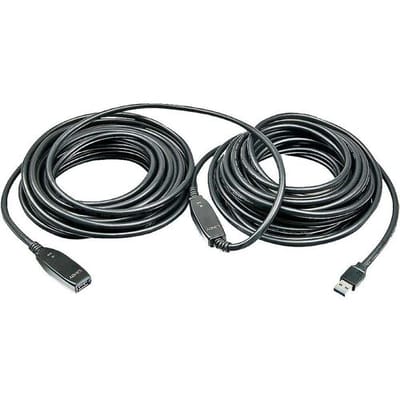 LINDY 43322 USB-kabel USB 3.2 Gen1 USB-A stekker, USB-A bus 15.00 m Zwart