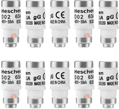 Dailygoody - Keramische neozed-zekeringinzetstukken - D0-type zekeringinzetstuk - 63A 400VAC - gL/gG type - Perfect voor elektrische installaties - 10