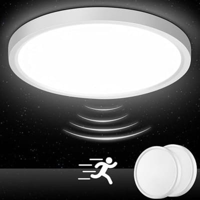 LED Plafondlamp met Bewegingsmelder - 18W 1800lm IP44 - Voor Trap, Balkon, Hal en Garage