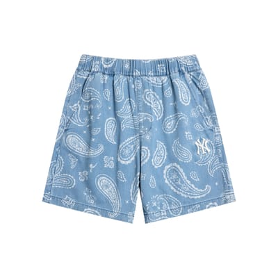 Shorts de mode floraux vintage MLB New York Yankees pour homme Bleu clair 3LDPI0133-50SBL L gray
