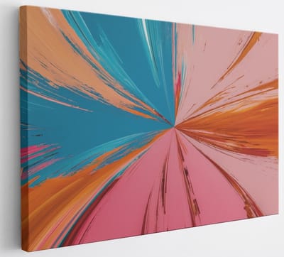 Saammp Canvas Schilderij - oranje roze - Abstract - 30x20 - Foto op canvas - Wanddecoratie - Muurdecoratie Woonkamer - Slaapkamer decoratie - Canvas Print