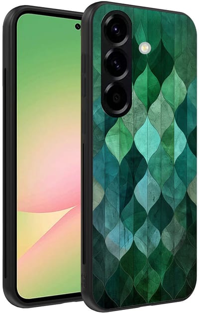 Smartphonica Telefoonhoesje Geschikt voor Samsung Galaxy A56 met groene bladeren opdruk - TPU backcover case green leafs design geschikt voor Samsung Galaxy A56