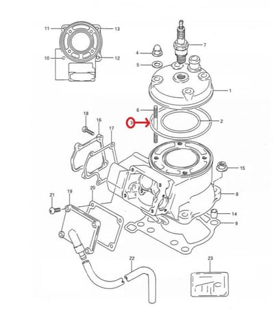 Joint de culasse origine pour Moto Suzuki 80 RM 1985 à 1999 11148-03B00-0000 Neuf