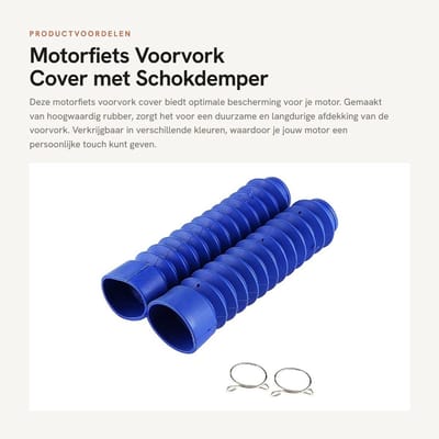 Inovra- Voorvork Cover - Schokdemper Cover - 2 Stuks - Kunststof - 205x42mm - Duurzaam Rubber - Geschikt voor Motorfietsen - Vorkafdekking