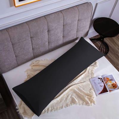 Famanu – Zwarte microvezel kussensloop - 100% zacht en ademend - geschikt voor kussens op bed of bank - wasbaar en duurzaam