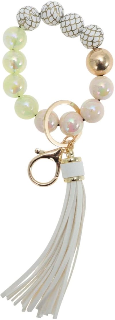 Dailygoods- Sleutelhanger Boheemse Stijl - Elegante Sleutelhanger met Parels - Duurzaam Dubbel Koord - Handige Toegang - Comfortabel voor Dames - Sleutelring