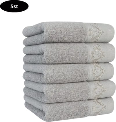 Livano Handdoeken Set - Hotelkwaliteit - Handdoek - Towel - Lichtgrijs - 5 Stuks