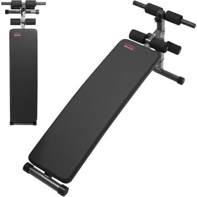 Buikspierbank, Opvouwbare Gebogen Decline Ab Bank, met 5 Verstelbare Hoogte-instellingen, Heavy-Duty Staal, Antislip Ontwerp, 226 Kg Capaciteit voor Thuisgym