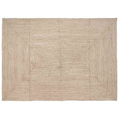 vidaXL - Gebied - Tapijt - Natuurlijk - en - Wit - 160 - x - 230 - cm - Jute