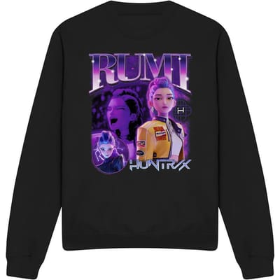 K-Pop Demon Hunters Unisex volwassen Huntr/X Rumi Bootleg Sweatshirt (Zwart)