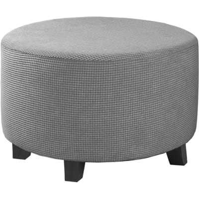 Jacquard Ottoman Hoes Stretch Ottoman Sliphoes Ronde Ottoman Opberghoes Opvouwbare Krukhoezen Meubelbeschermer Hoes M