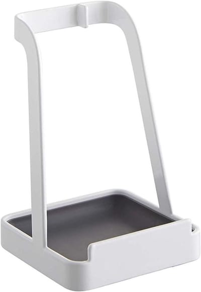 Keuken Tard Storage Rack met Helling en Antislip Deksel voor Waterbak - Wit, Ruimtebesparend en Functioneel Keukenaccessoire