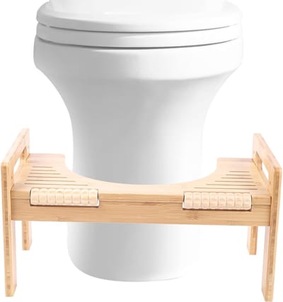 Toiletkruk Bamboe - Houten Voetenbank - Comfortabel Toiletbezoek - Antislip Ontwerp - 45x25x24cm - Geel