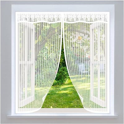 Raamhor - Insectennet Klamboe - Buitenlucht Binnen - Magnetisch Automatisch Sluitend - 160x160cm - Wit