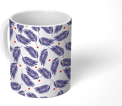 Mok - Koffiemok - Tropisch - Bladeren - Patronen - Stippen - Mokken - 350 ML - Beker - Koffiemokken - Theemok
