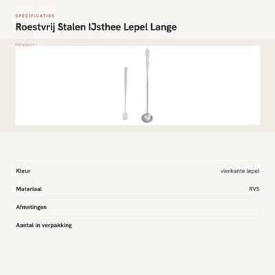 IJsthee-lepel 17 cm, roostervrij staal van DailyGoods