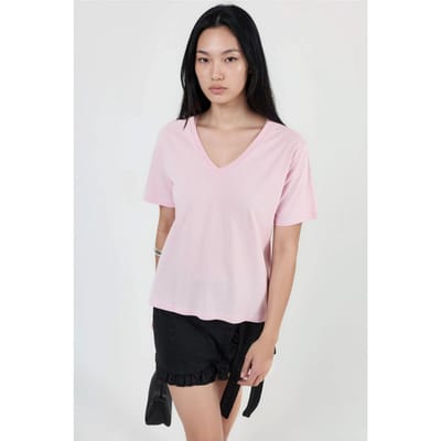 V-hals Effen Gebreid T-shirt