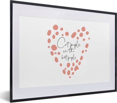 Fotolijst incl. Poster - Spreuken - Katten - Cat people are the best people - Quotes - 40x30 cm - Posterlijst