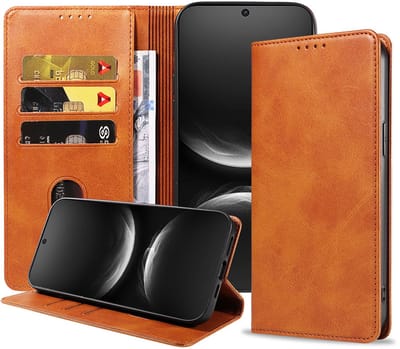 Geschikt voor Huawei Nova 14 Telefoonhoesje Kunstleer met Magnetische sluiting en Pasjeshouder Bookcase met Klepje - Walletcase with Cardslot - Bruin - Smartphonica geschikt voor Huawei Nova 14