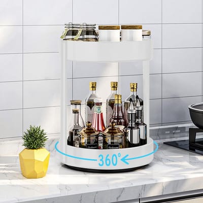 Unyqoos ® Keuken Draaiplateau Met 2 Etages Voor Efficiënte Opbergruimte En Organisatie